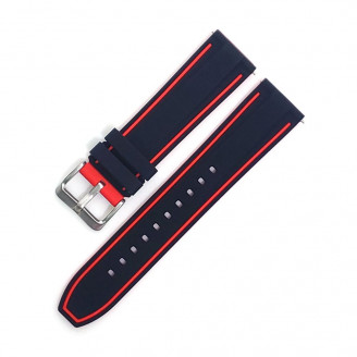 Rubber Strap Black Red 8166